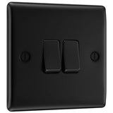 BG NFB42 Matt Black Double Switch 10A 2 Way