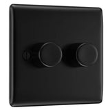 BG NFB82 Matt Black Double Intelligent LED 2 Way Dimmer Switch