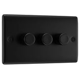 BG NFB83 Matt Black Triple Intelligent LED 2 Way Dimmer Switch