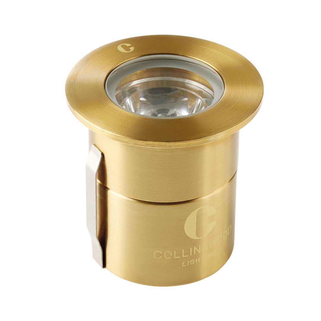 Collingwood GL019RAB40S LED Ground Light Round Antique Brass Finish Spot Neutral White 4000K