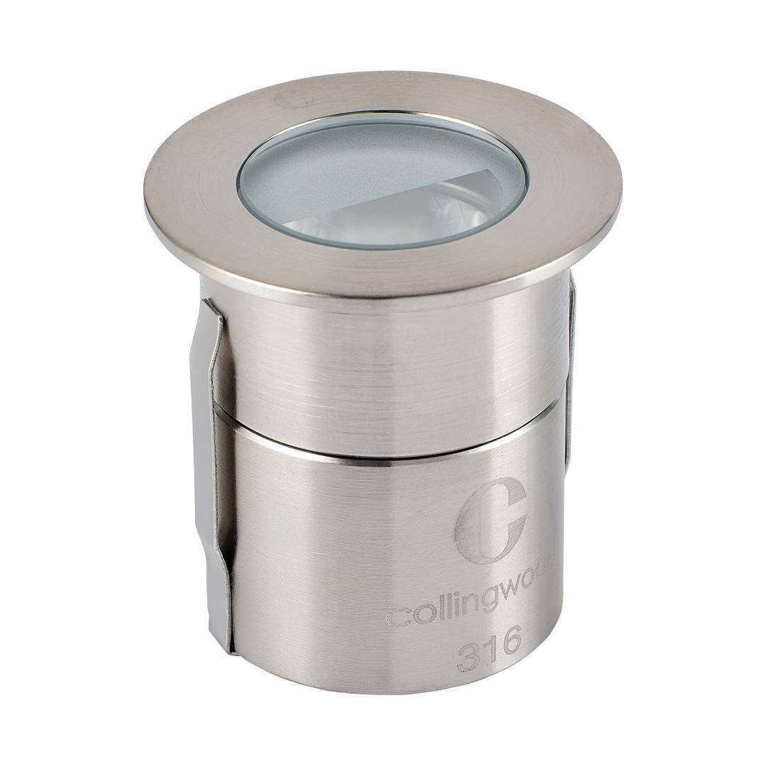 Collingwood GL019SSHM30 LED Half Moon Ground Light Stainless Steel Finish Warm White 3000K