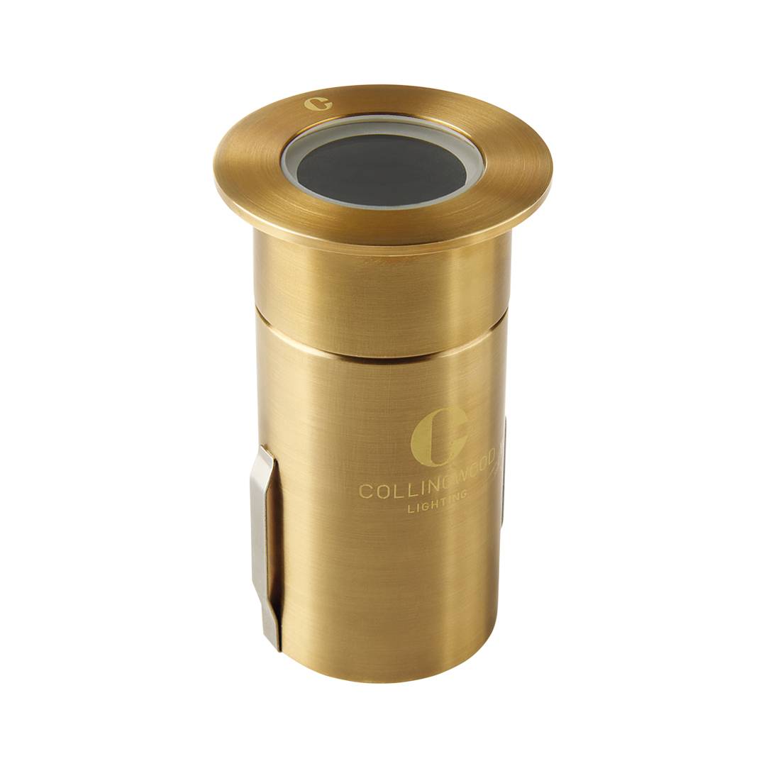 Collingwood GL019UAB27F LED Ultra Low Glare Ground Light Round Antique Brass Finish Flood Warm White 2700K