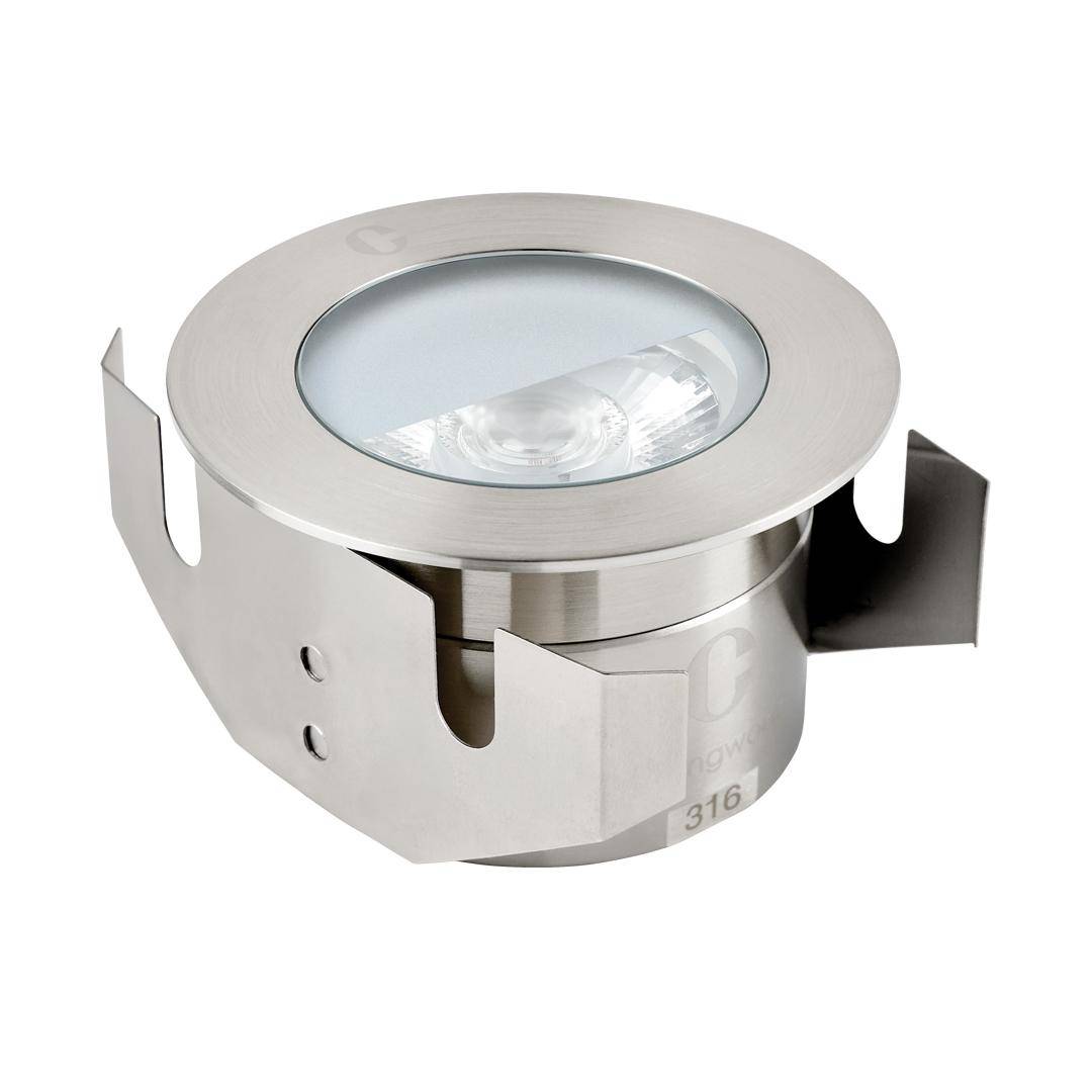 Collingwood GL040SSHM30 LED Half Moon Ground Light Stainless Steel Finish Warm White 3000K