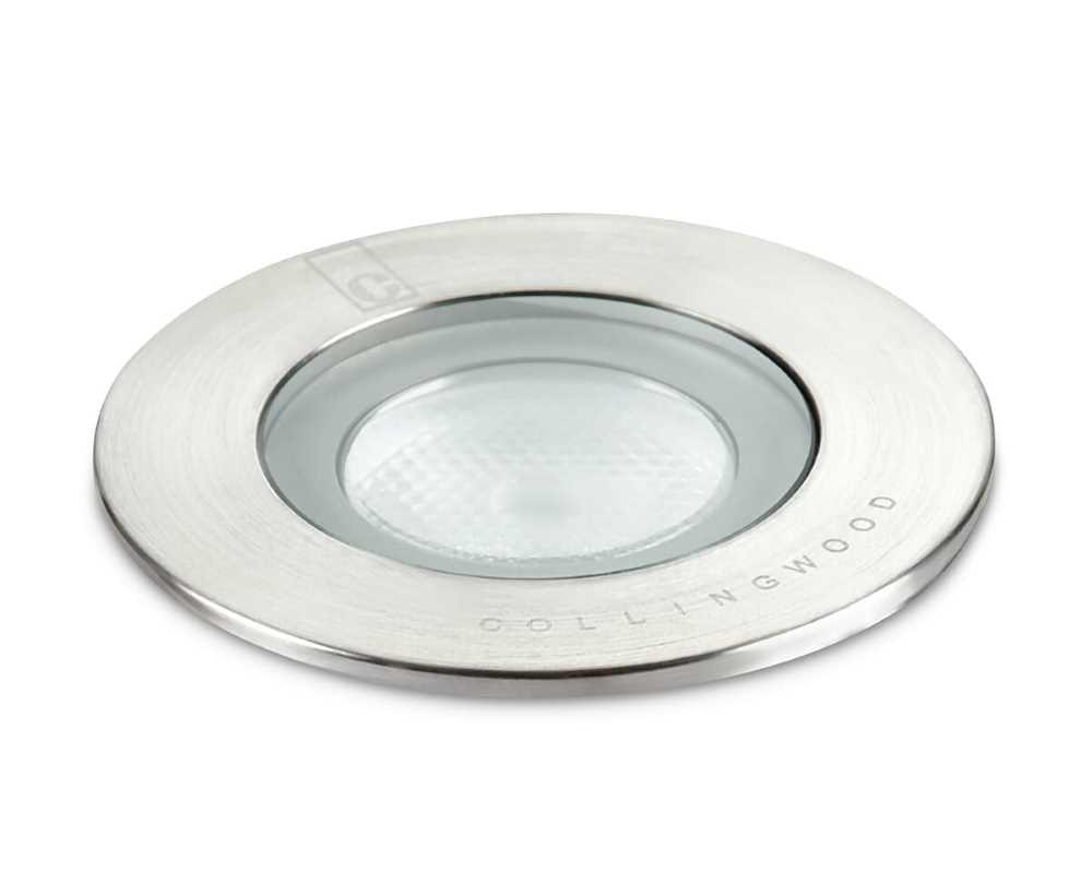 Collingwood GL016 F 27 LED Ground Light Brushed Stainless Steel Finish, Warm White (2700K)