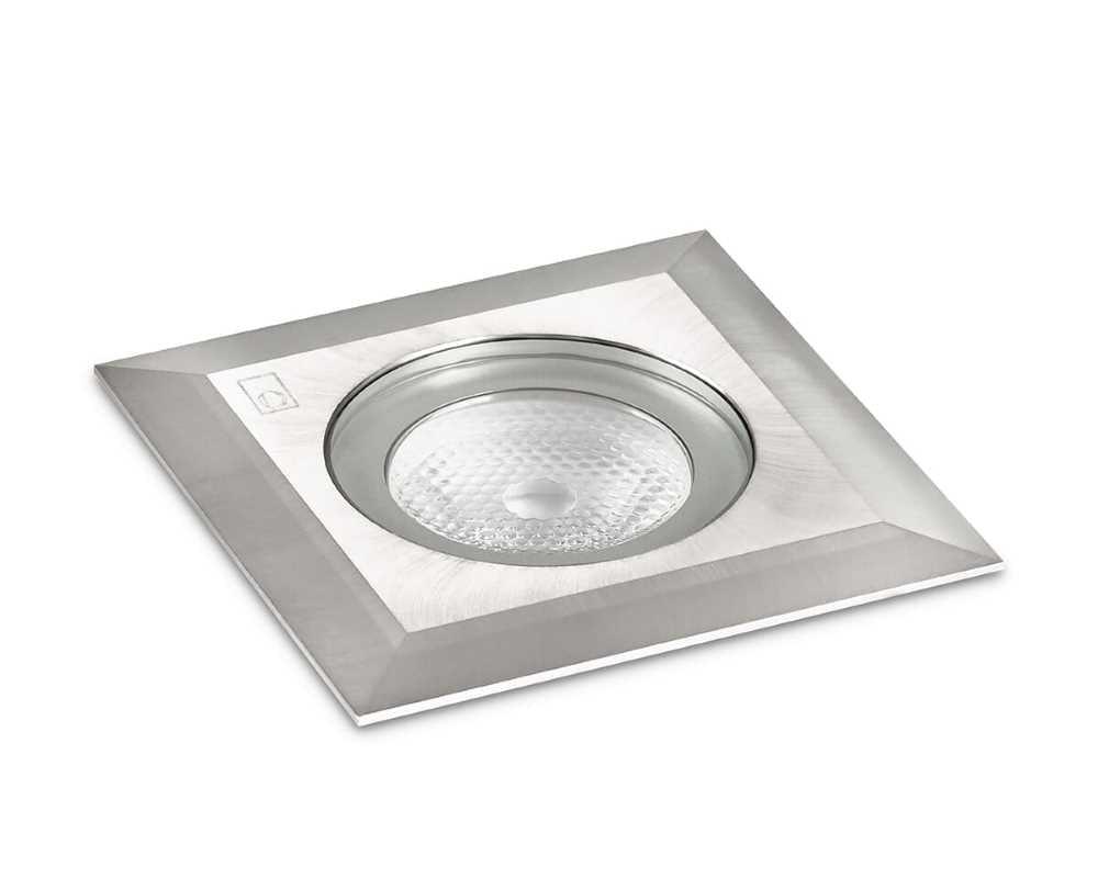 Collingwood GL016 SQ 27 LED Ground Light Brushed Stainless Steel Finish, Warm White (2700K)