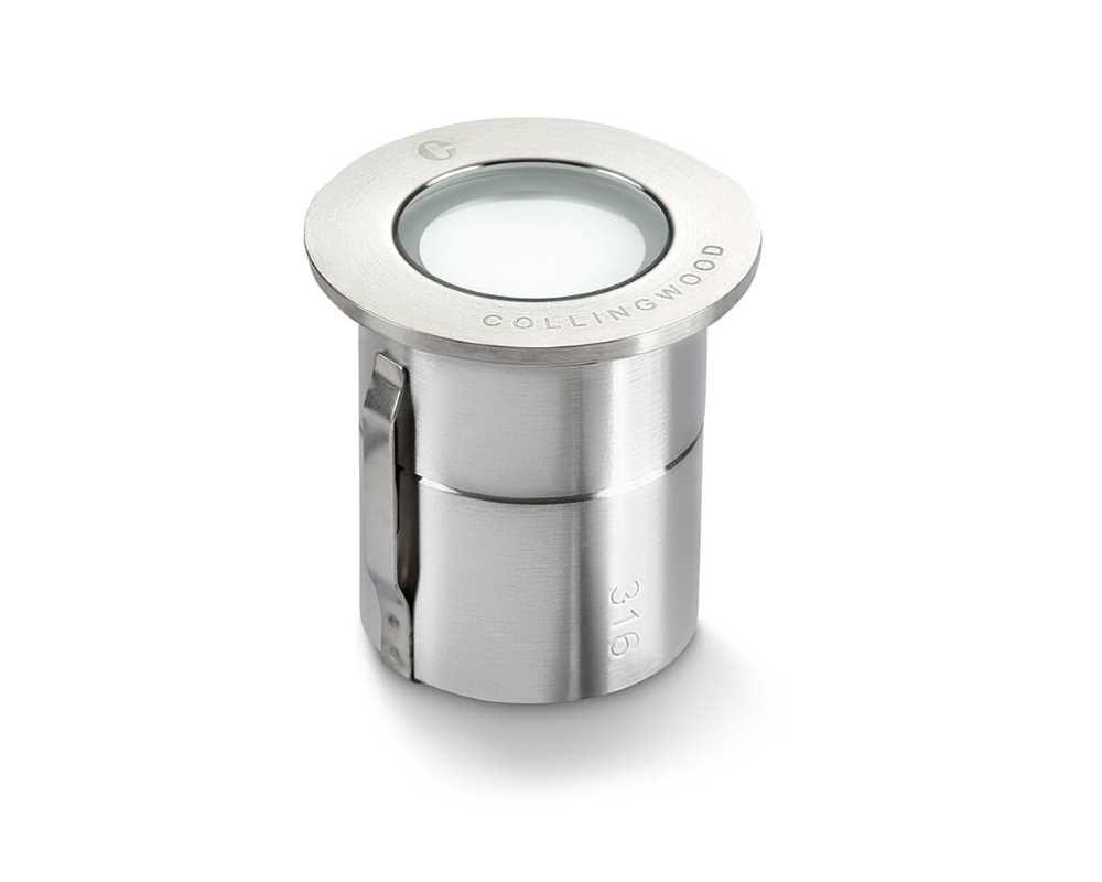 Collingwood GL019DC0FBL LED Ground Light Brushed Stainless Steel Finish, Blue