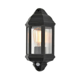 Forum Coast Athena Half Wall Lantern PIR Black