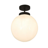 Forum Spa Porto 1 Light Semi-Flush Matt Black Opal