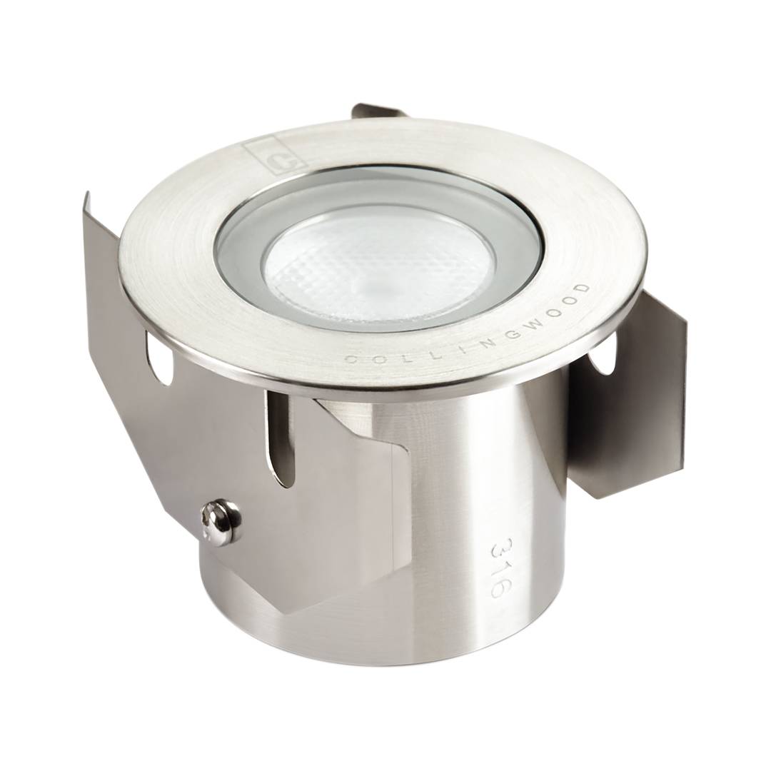 Collingwood GL016RSS30S LED Ground Light Round Stainless Steel Finish Spot Warm White 3000K