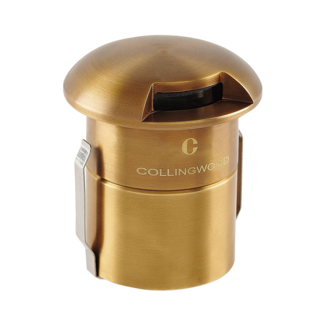 Collingwood GL100AB3W40 LED Domed Ground Light 3 Way Antique Brass Finish Neutral White 4000K