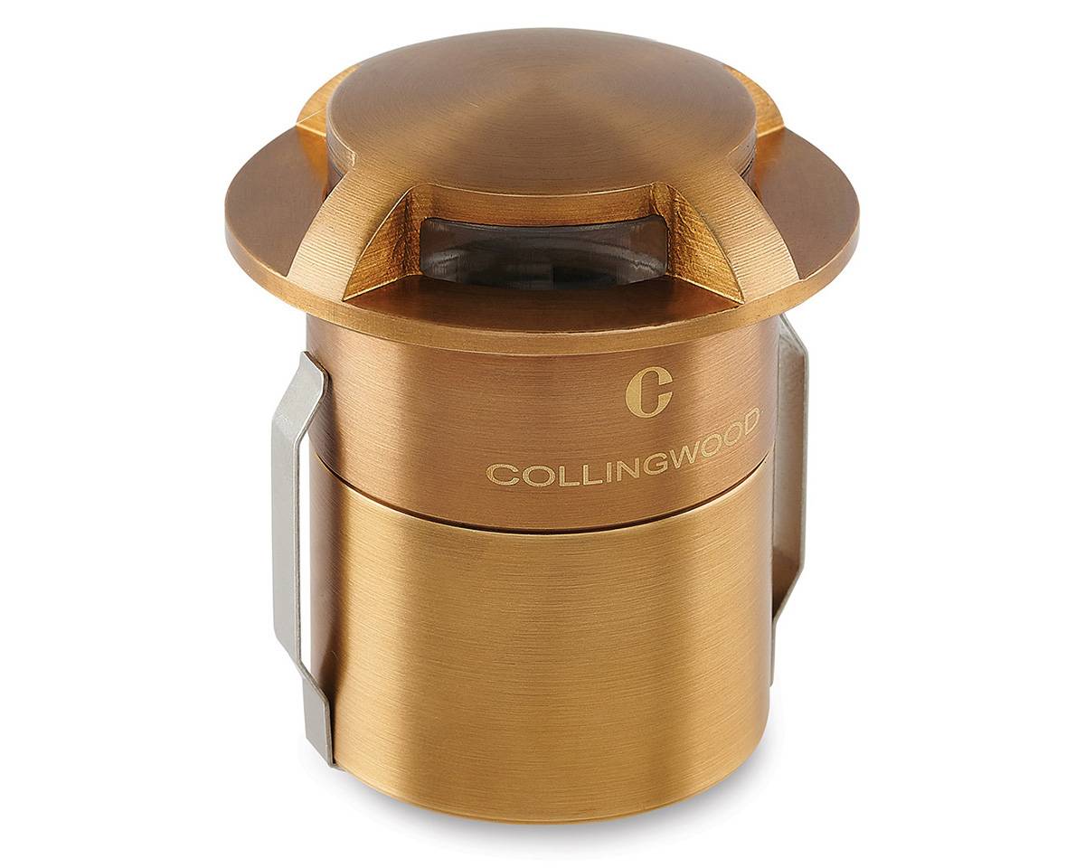 Collingwood GL100AB4W30 LED Domed Ground Light 4 Way Antique Brass Finish Warm White 3000K