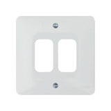 Hager Sollysta WMGP2 2 Gang White Moulded Grid Plate