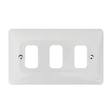 Hager Sollysta WMGP3 3 Gang White Moulded Grid Plate