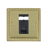 Hamilton 90J45B Polished Brass RJ45 Socket 1 Gang