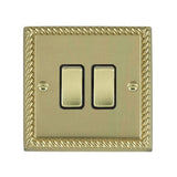 Hamilton 90R32PB-B Polished Brass Switch Intermediate 2 Gang