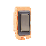 Hamilton FLR2W-AB Antique Brass 20A Retractive 2 Way and Off Rocker Switch with Black Bezel