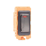 Hamilton FLDPN-BK Black Nickel 20A Double Pole Neon Rocker Switch with Black Bezel