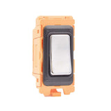 Hamilton FLDP-BC Bright Chrome 20A Double Pole Rocker Switch with White, Black and Quartz Grey Bezels