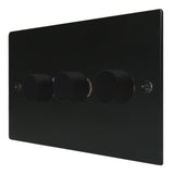 Hamilton 7MB3XLEDITB100 Matt Black LED Dimmer 3G 2W 100w
