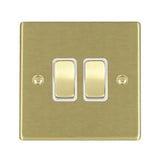 Hamilton 72R22SB-W Satin Brass 10A double 2 way light switch