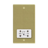 Hamilton 72SHSW Satin Brass dual voltage shaver socket