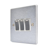 Hamilton 76R23SC-W Satin Chrome 10A triple 2 way light switch