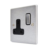 Hamilton 76SS1SC-B Satin Chrome 13A single switched socket