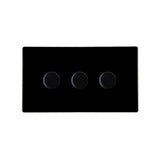 Hamilton 7BC3X40BL CFX Gloss Black Push Dimmer 3 Gang 400W