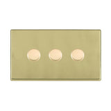 Hamilton 7G213XLEDITB100 G2 Polished Brass triple 100w LED 2 way dimmer