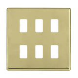 Hamilton 7G216GFP G2 Polished Brass 6 Gang grid-fix face plate (face plate only)