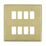 Hamilton 7G218GFP G2 Polished Brass 8 Gang grid-fix face plate (face plate only)