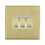 Hamilton 7G21R23PB-W G2 Polished Brass 10A triple 2 way light switch