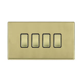 Hamilton 7G21R24PB-B G2 Polished Brass 10A quadruple 2 way light switch