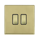 Hamilton 7G21R32PB-B G2 Polished Brass 10A double intermediate light switch