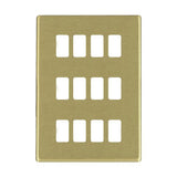 Hamilton 7G2212GFP G2 Satin Brass 12 Gang grid-fix face plate (face plate only)