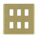 Hamilton 7G226GFP G2 Satin Brass 6 Gang grid-fix face plate (face plate only)