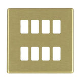 Hamilton 7G228GFP G2 Satin Brass 8 Gang grid-fix face plate (face plate only)