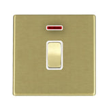 Hamilton 7G22DPNSB-W G2 Satin Brass 20A double pole switch with neon