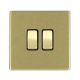 Hamilton 7G22R22SB-B G2 Satin Brass 10A double 2 way light switch