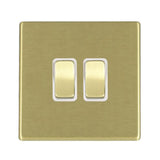 Hamilton 7G22R22SB-W G2 Satin Brass 10A double 2 way light switch