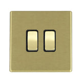 Hamilton 7G22R32SB-B G2 Satin Brass 10A double intermediate light switch