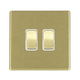 Hamilton 7G22R32SB-W G2 Satin Brass 10A double intermediate light switch