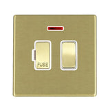 Hamilton 7G22SPNSB-W G2 Satin Brass 13A switched fused spur with neon