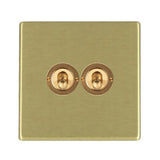 Hamilton 7G22T22 G2 Satin Brass 20A double toggle light switch 2 way