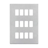 Hamilton 7G2412GFP G2 Satin Steel 12 Gang grid-fix face plate (face plate only)