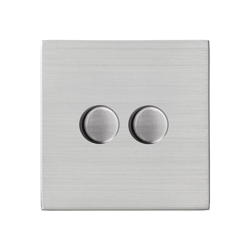 Hamilton Hartland G2 Satin Stainless 2 Gang 100w 2 Way LED Dimmer