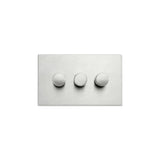 Hamilton Hartland G2 Satin Stainless 3 Gang 100w 2 Way LED Dimmer