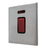 Hamilton 7G2445NB G2 Satin Steel 45A double pole isolator with neon indicator