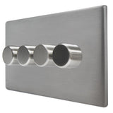 Hamilton 7G244XLEDITB100 G2 Satin Steel quadruple 100w LED 2 way dimmer