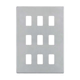 Hamilton 7G249GFP G2 Satin Steel 9 Gang grid-fix face plate (face plate only)